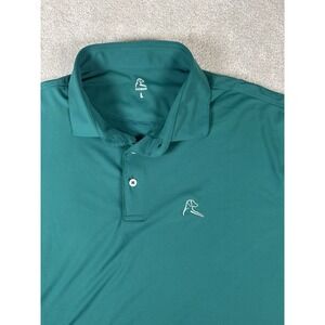 Rhoback Polo Shirt Performance Golf Stretch Green Collared Mens Size Large